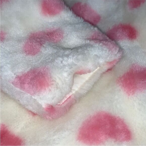 Cradle Togs | Girls Pink Hearts Plush Soft White Coat Jacket Size 18M - Picture 7 of 9